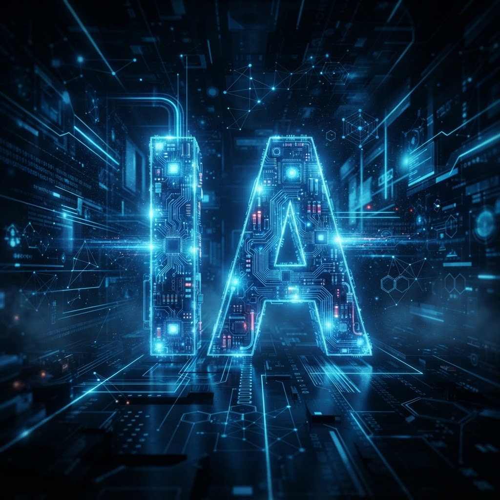 Inteligência Artificial representada por circuitos luminosos